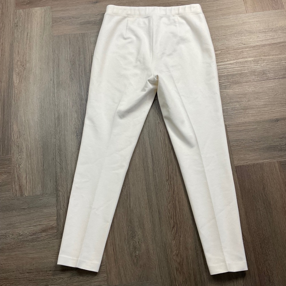 Rosetta Getty Cropped Pintuck Slim Leg Pull On Pants Womens Large White Cream - Picture 2 of 8